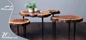 میز عسلی چوبی روستیک