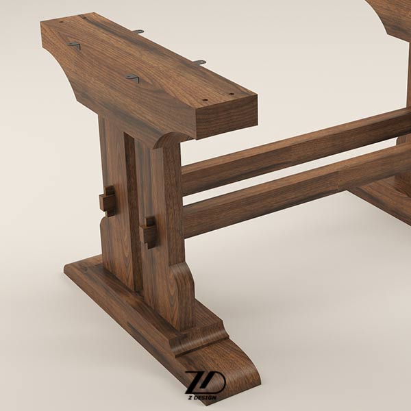 پایه میز چوبی مدل جورچین