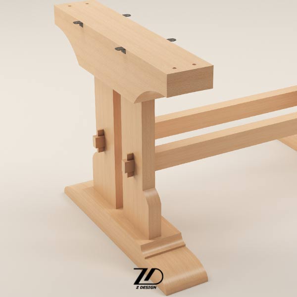 پایه میز چوبی مدل جورچین
