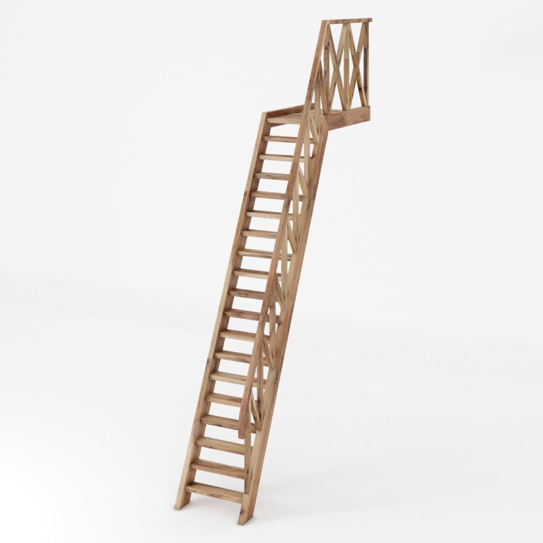 پله چوبی به سبک روستیک