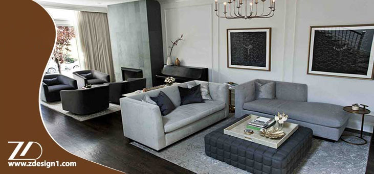 چیدن مبل در پذیرایی مستطیل شکل