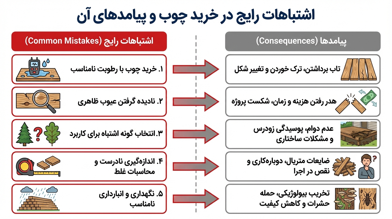 اشتباهات رایج در خرید چوب