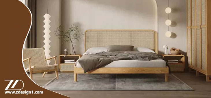 اتاق خواب صورتی طوسی