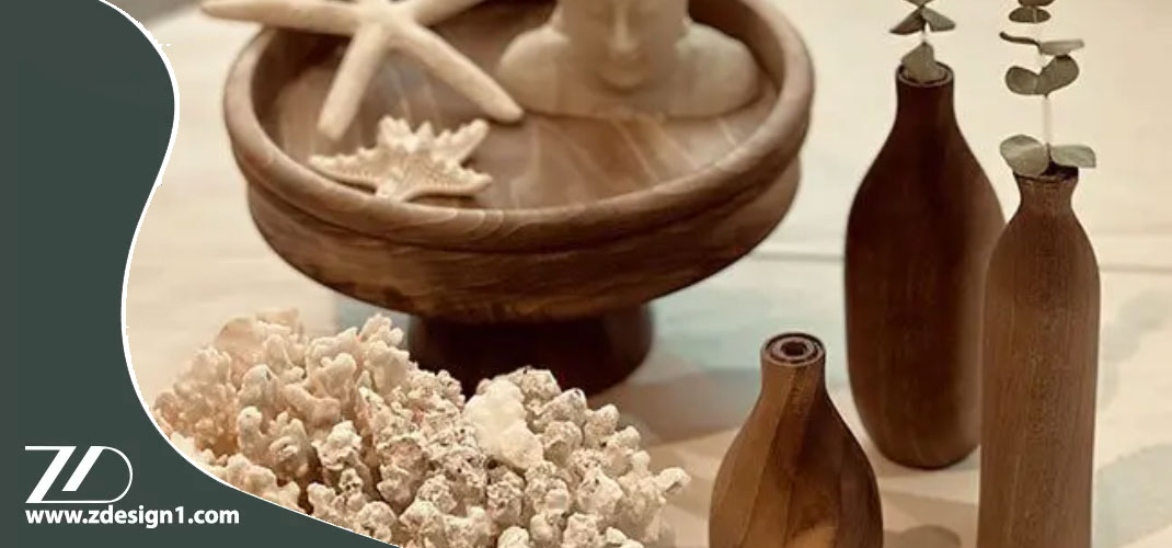 استفاده از گلدان چوبی و گل طبیعی