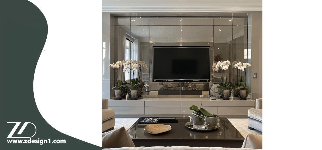 نحوه نصب آینه روی دیوار پشت تلویزیون