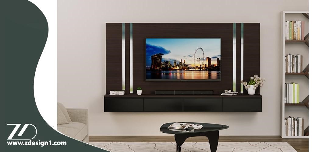 تزیین دیوار پشت تلویزیون با آینه