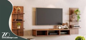 میز تلویزیون دیواری ام دی اف ساده و شیک