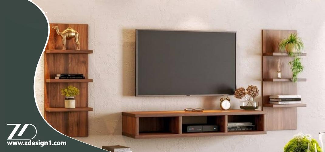 میز تلویزیون دیواری ام دی اف ساده و شیک