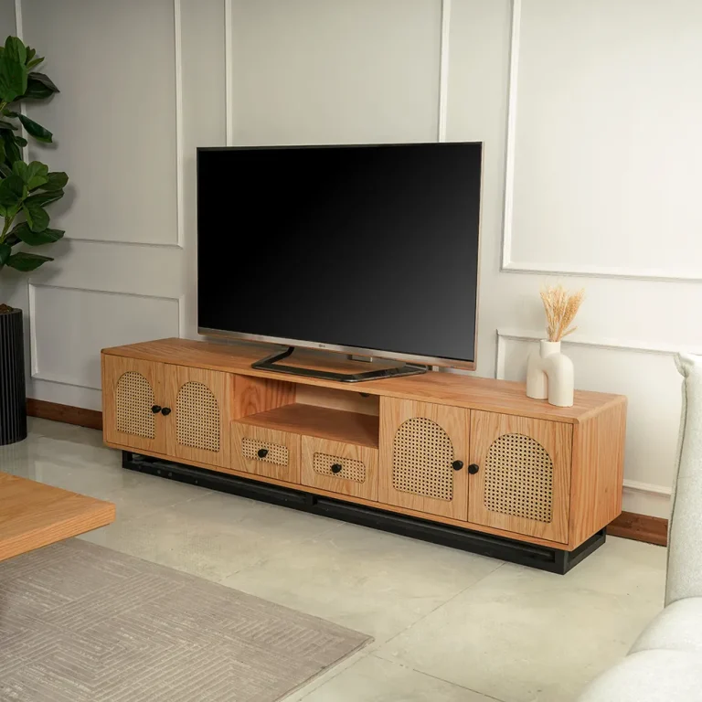 میز تلویزیون لوکس حصیری مدل آدیسا