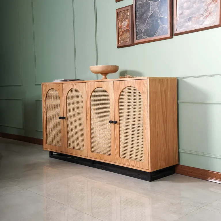 کنسول چوبی لوکس حصیری مدل آدیسا