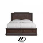 تخت خواب دو نفر چوبی هَلوان