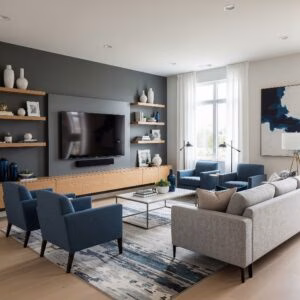 جای تلویزیون در پذیرایی مستطیل