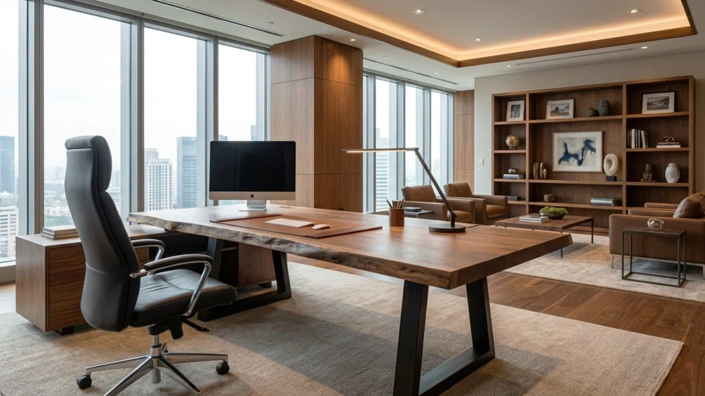 مبلمان چوبی اداری - خرید میز مدیریتی چوبی