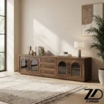 میز تلویزیون تمام چوب مدل تتیس