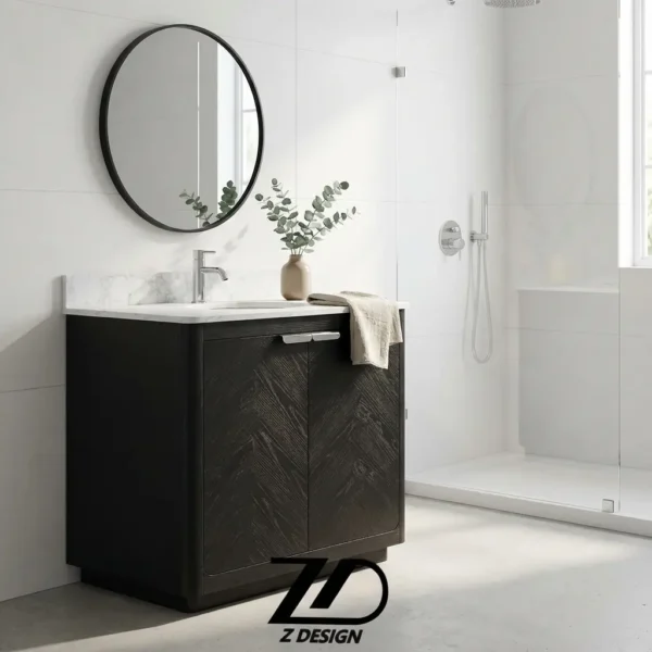 روشویی زمینی مشکی مدل نگار