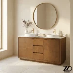 روشویی دو لگنه چوبی مدل نیلی