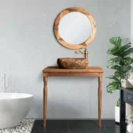 آینه چوب گردو گرد