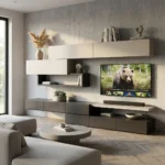 میز تلویزیون دیواری چوبی آرمين