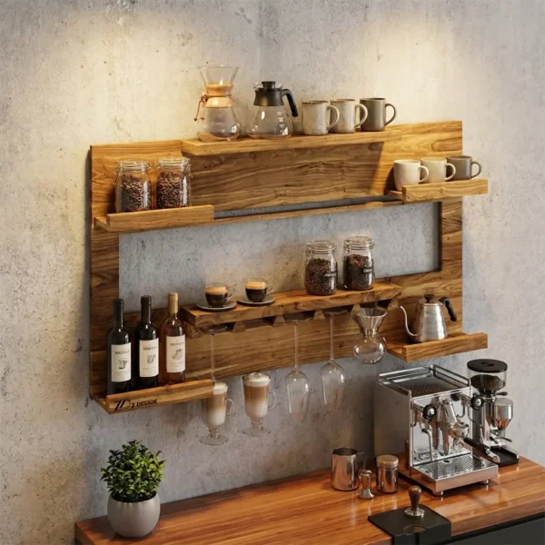 کافی بار چوبی دیواری تیارا