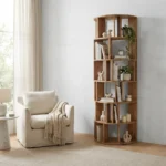 قفسه و کتابخانه چوبی گرد