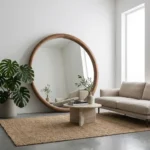 آینه چوبی قدی مینیمال گرد