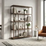 کتابخانه و قفسه چوبی مدل ریحانه