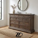 دراور و آینه چوبی مدل دلاریس