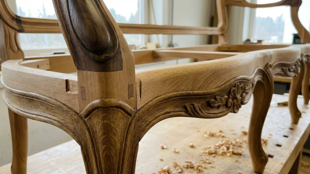 مهندسی کلاف و انتخاب چوب در مبلمان استیل فرانسوی