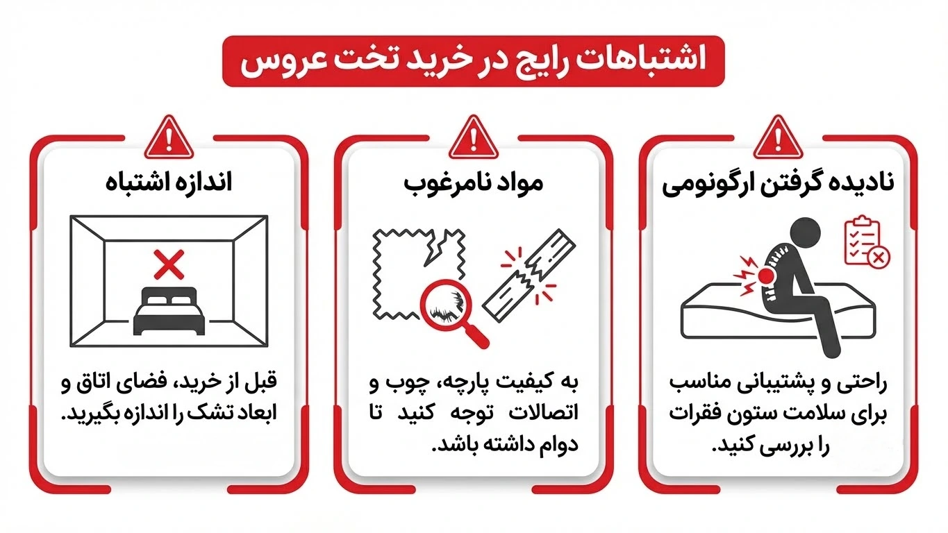 اشتباهات رایج در خرید تخت خواب عروس که نباید مرتکب شوید!