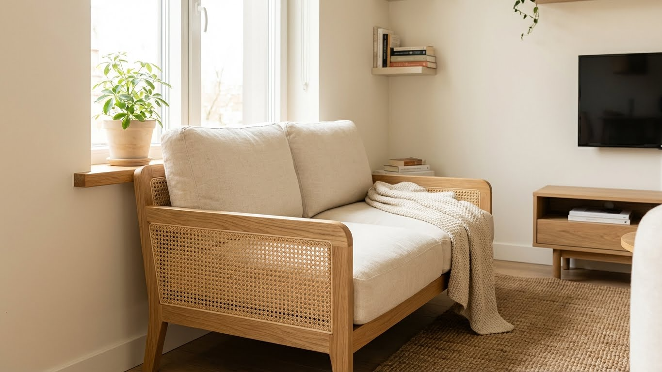 کاناپه شزلون جمع‌وجور برای فضاهای کوچک