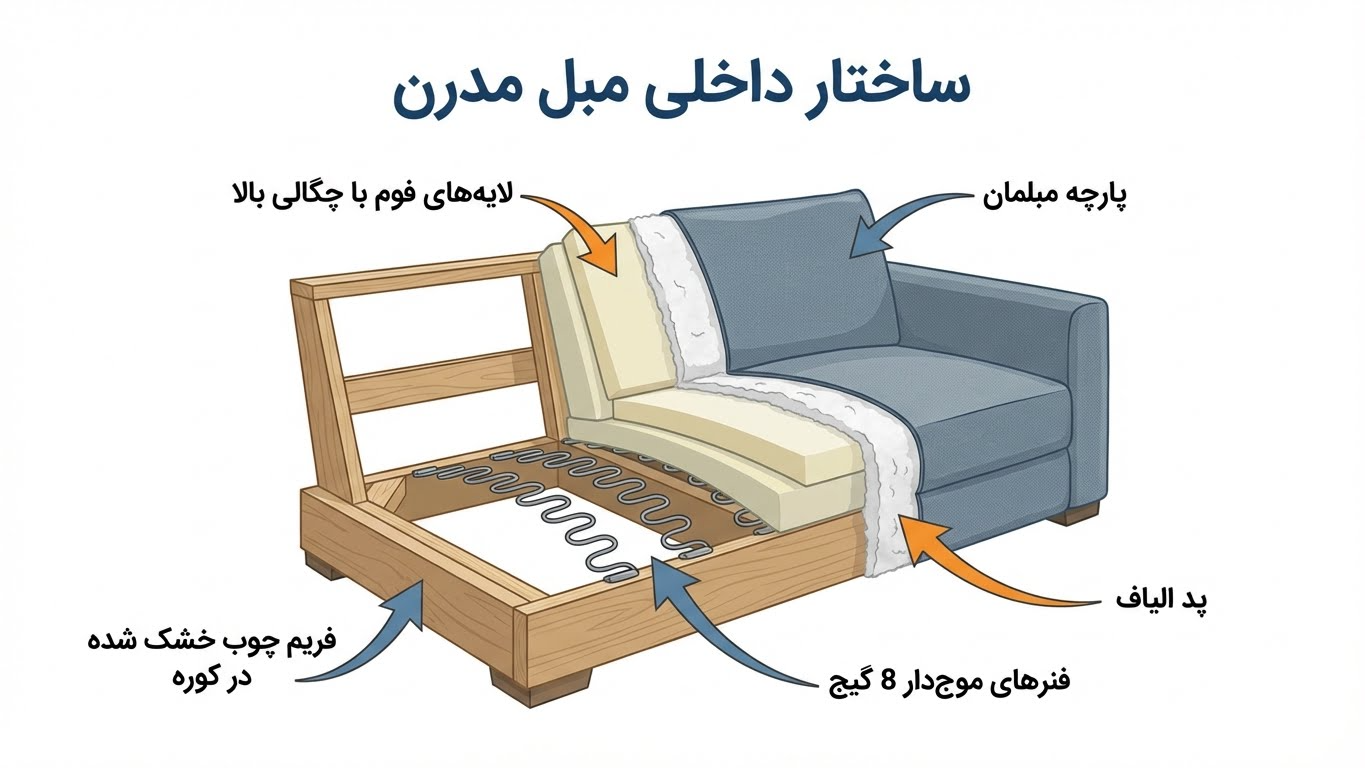 ساختار مبل راحتی برای تماشای تلویزیون