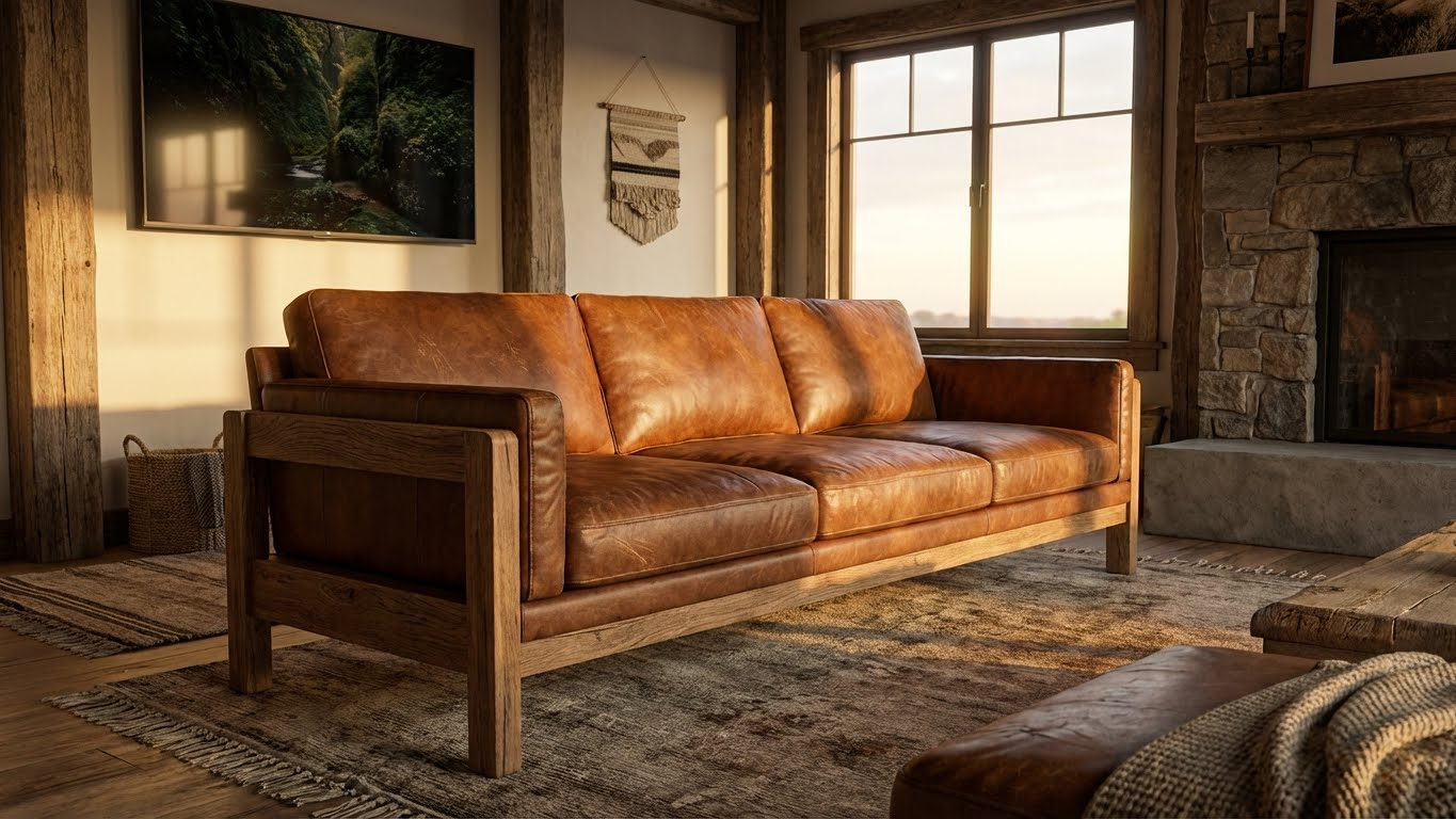 مبل راحتی جلو تلویزیون چرم