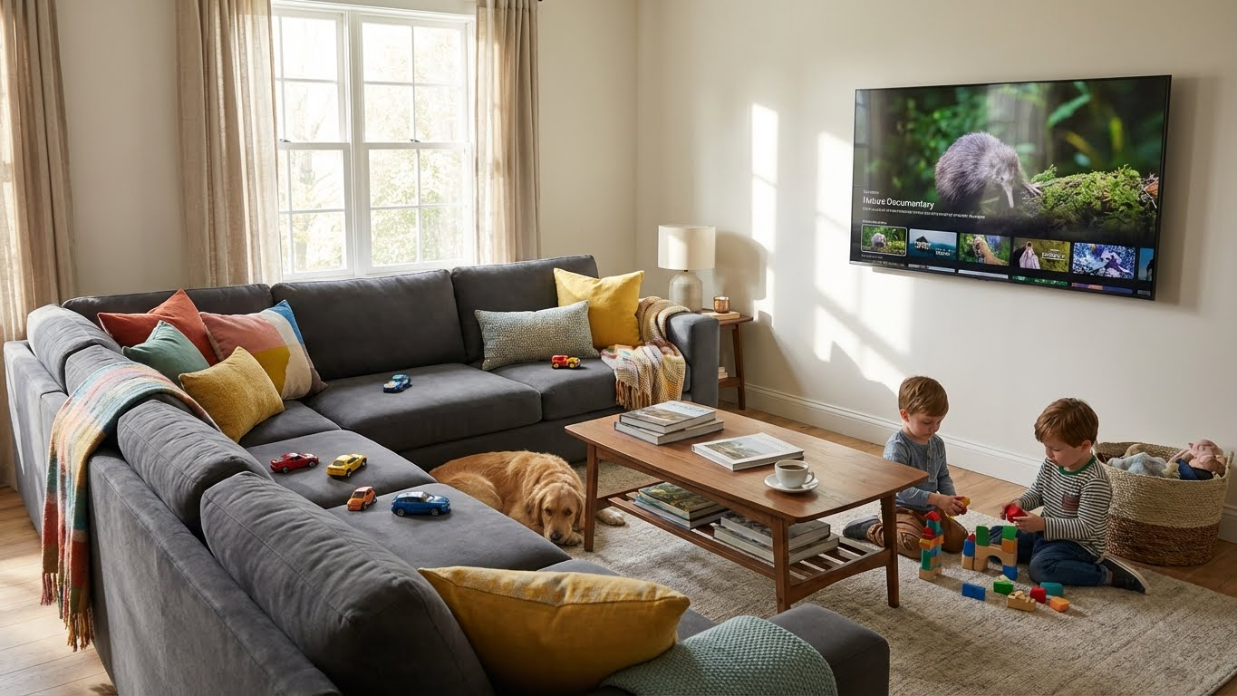 جیدمان مبل جلو تلویزیون 