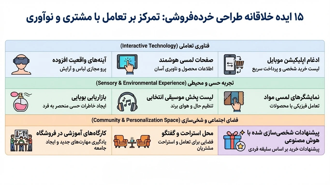 ۱۵ ایده دکور مغازه خلاقانه و تحولآفرین برای سال ۲۰۲۶