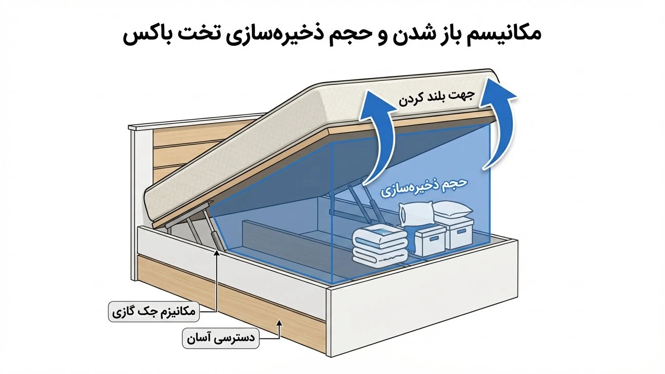 تخت خواب باکس دار جکدار