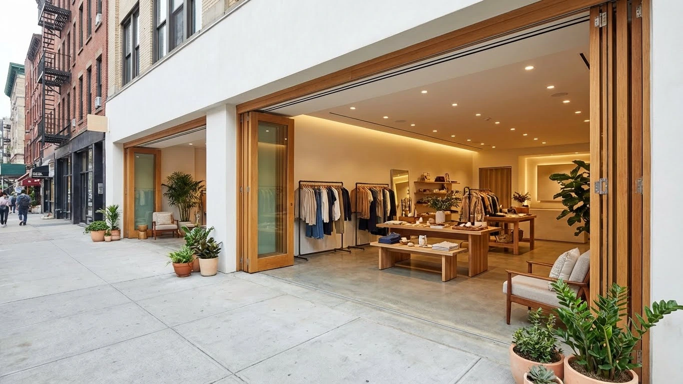 ویترینهای بدون شیشه در طراحی فروشگاه