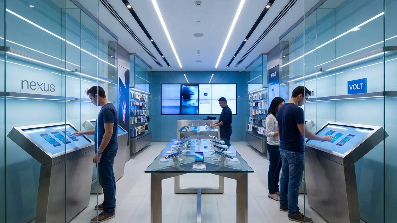 دکور مغازه موبایلی و لوازم جانبی