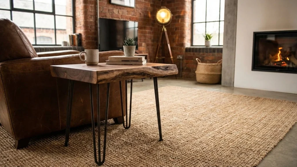 میز عسلی چوبی و روستیک