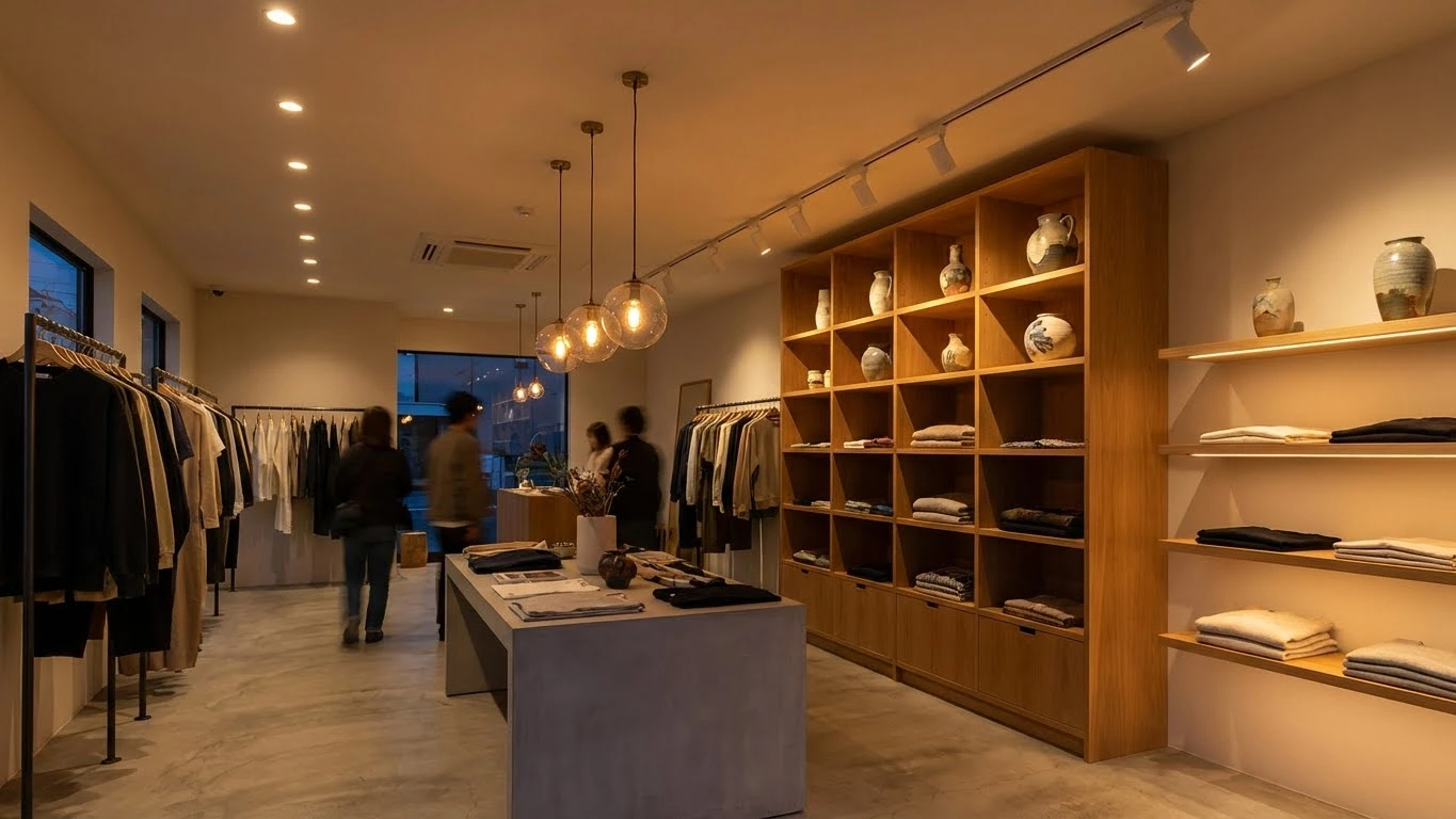 استفاده از پایه میز چوبی با طراحیهای خاص در طراحی مغازه