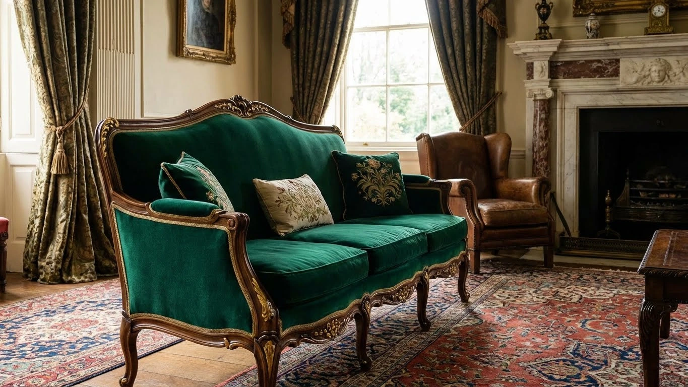 بهترین چوب برای ساخت مبل کلاسیک سبز و راحتی؛ چوب گردو