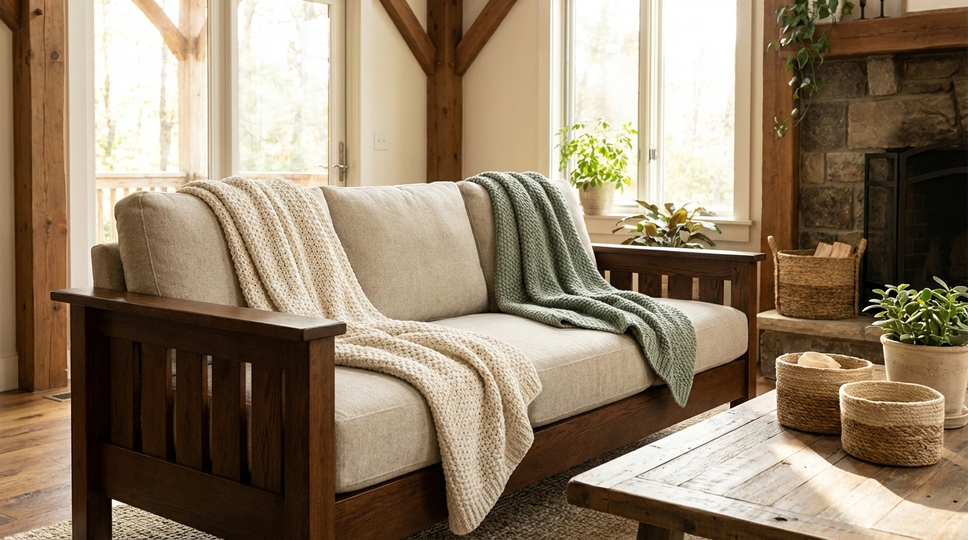 هارمونی رنگ و انتخاب بهترین رنگ شال مبل برای مبلمان طوسی، قهوهای و رنگی