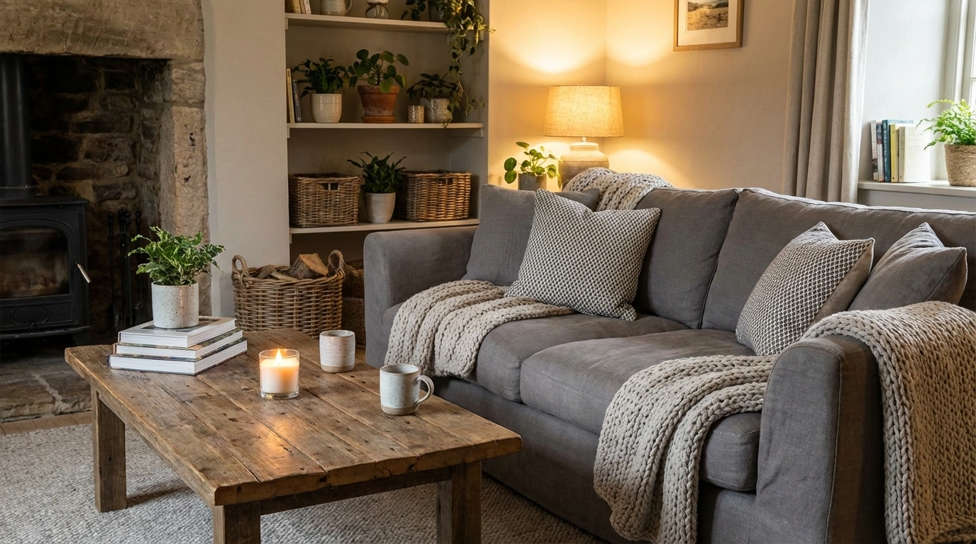 ترکیب مبل فیلی با گیاهان آپارتمانی بزرگ