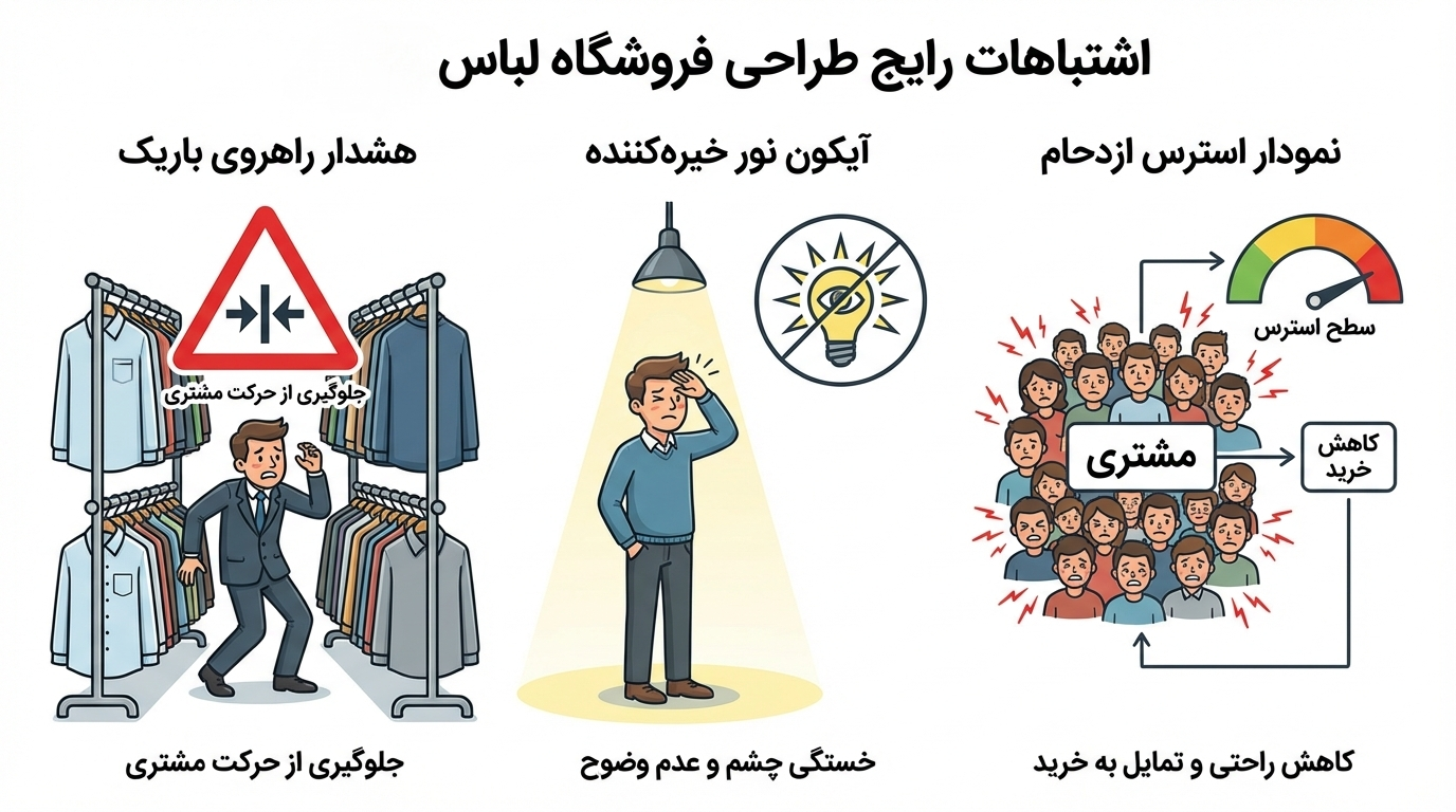 اشتباهات رایج در دکوراسیون مغازه پوشاک