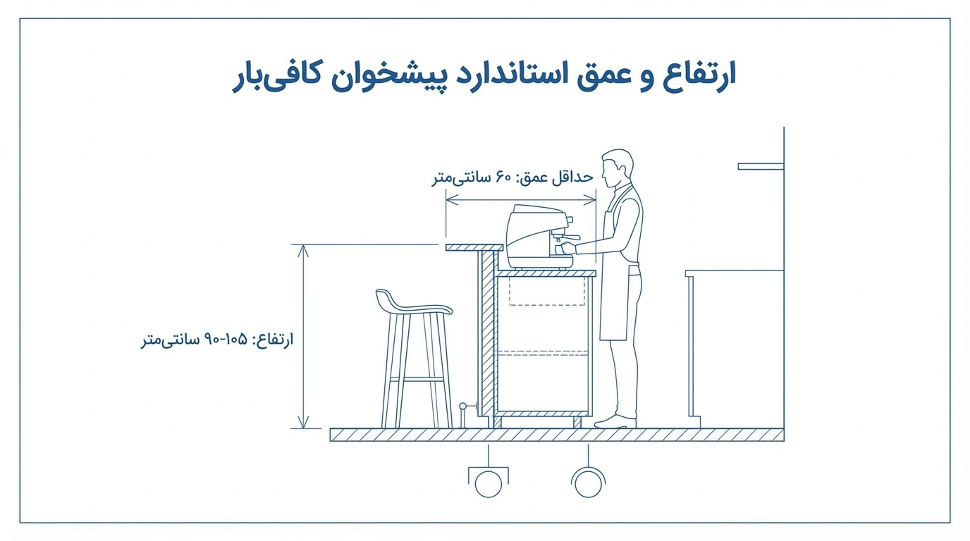 ارگونومی و هندسه فضا در دکور کافی بار