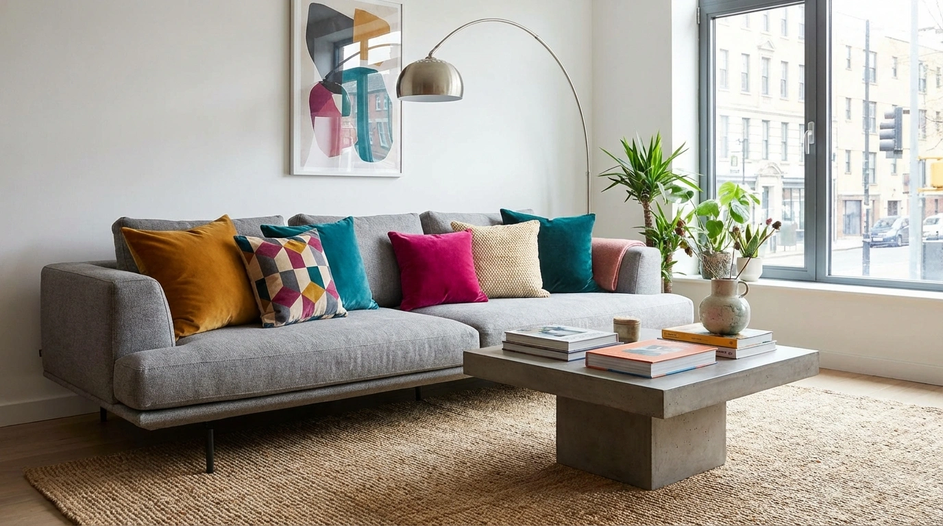 انتخاب پارچه و رنگ: طوسی و کرم