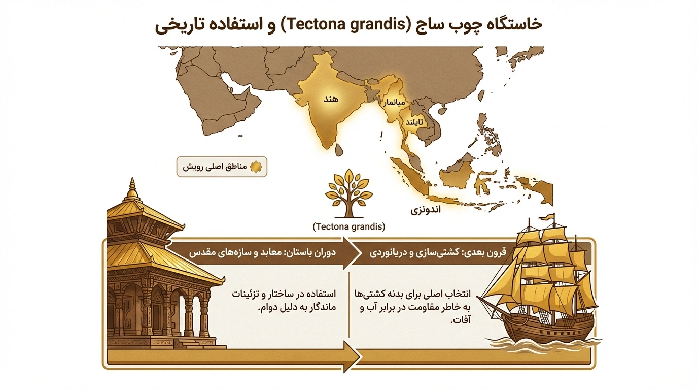 تبارشناسی و تاریخچه فرهنگی چوب ساج در معماری