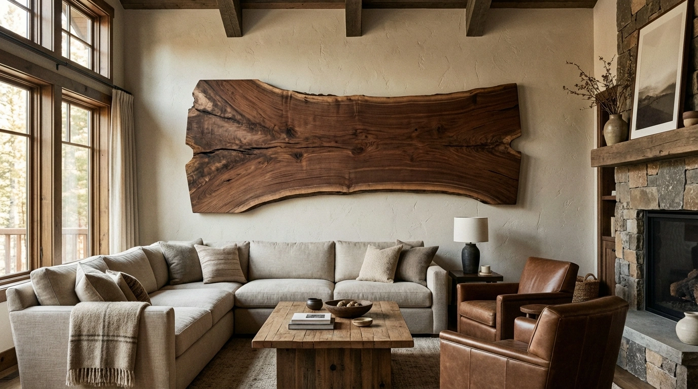 نصب قطعات بزرگ چوب با لبههای طبیعی
