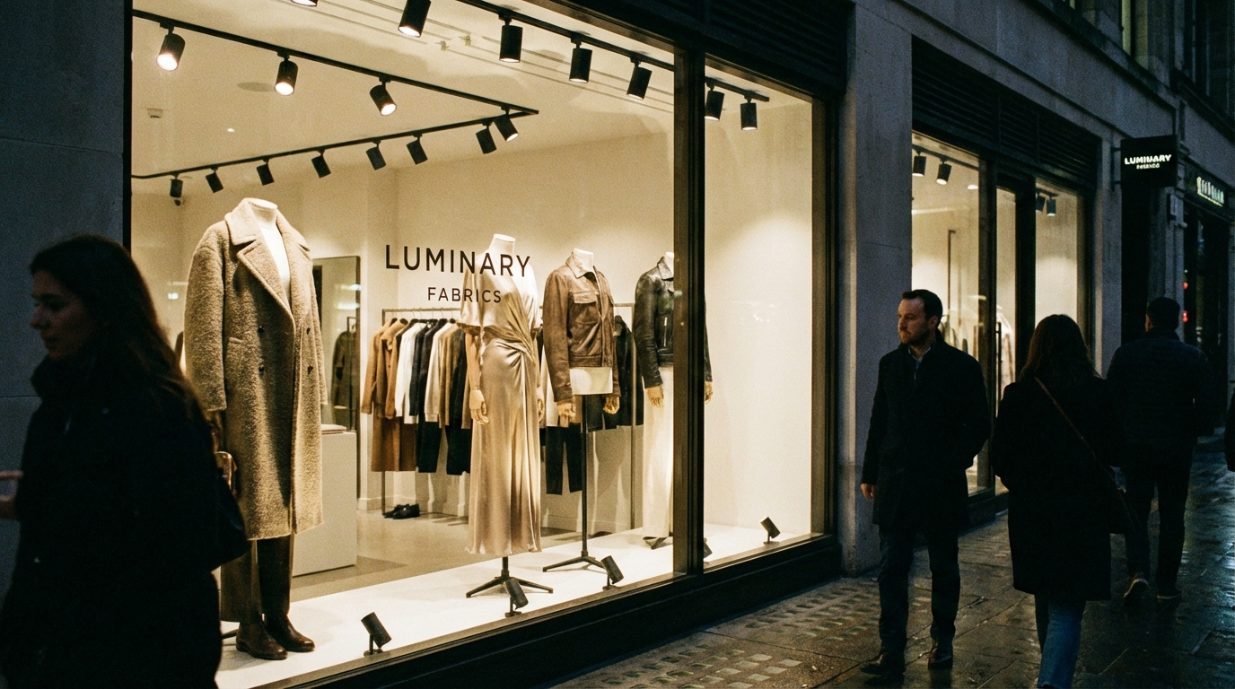 نورپردازی تعاملی در ویترین لباس فروشی