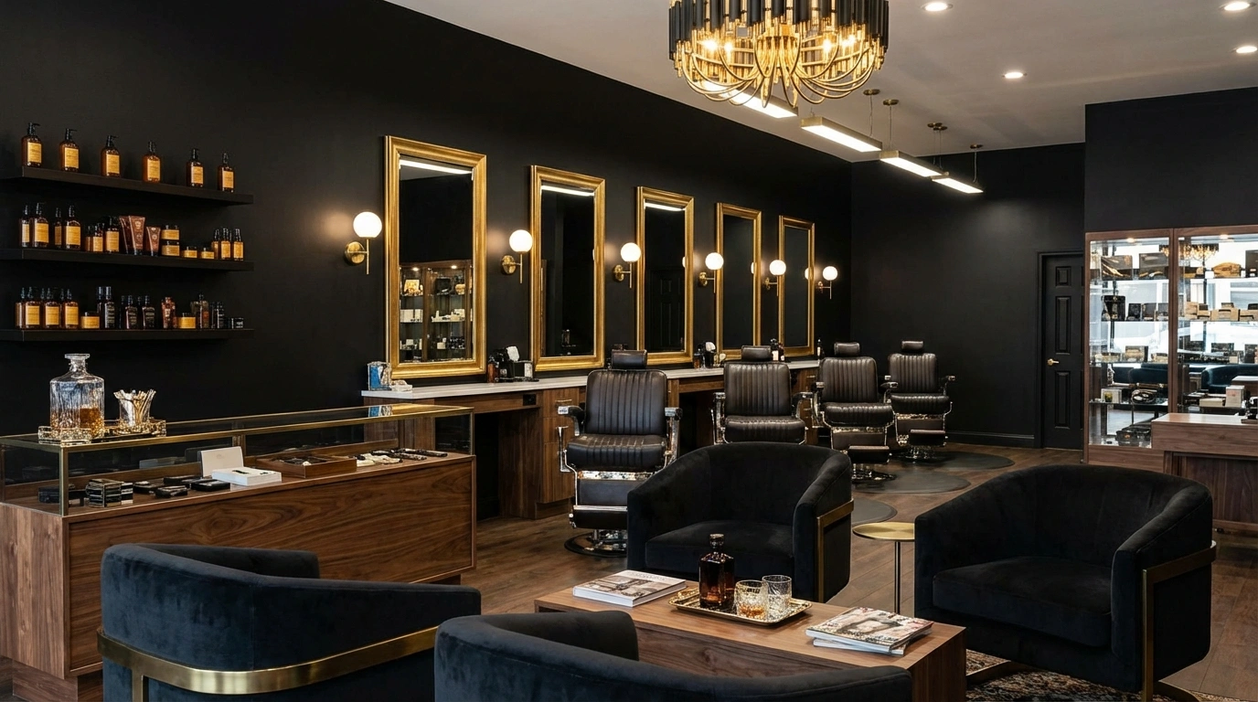 مهندسی چیدمان و مدیریت فضا در دکوراسیون ارایشگاه مردانه