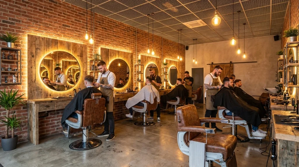 16 ایده دکوراسیون آرایشگاه مردانه + سبک های چوبی ، مدرن و خلاقانه